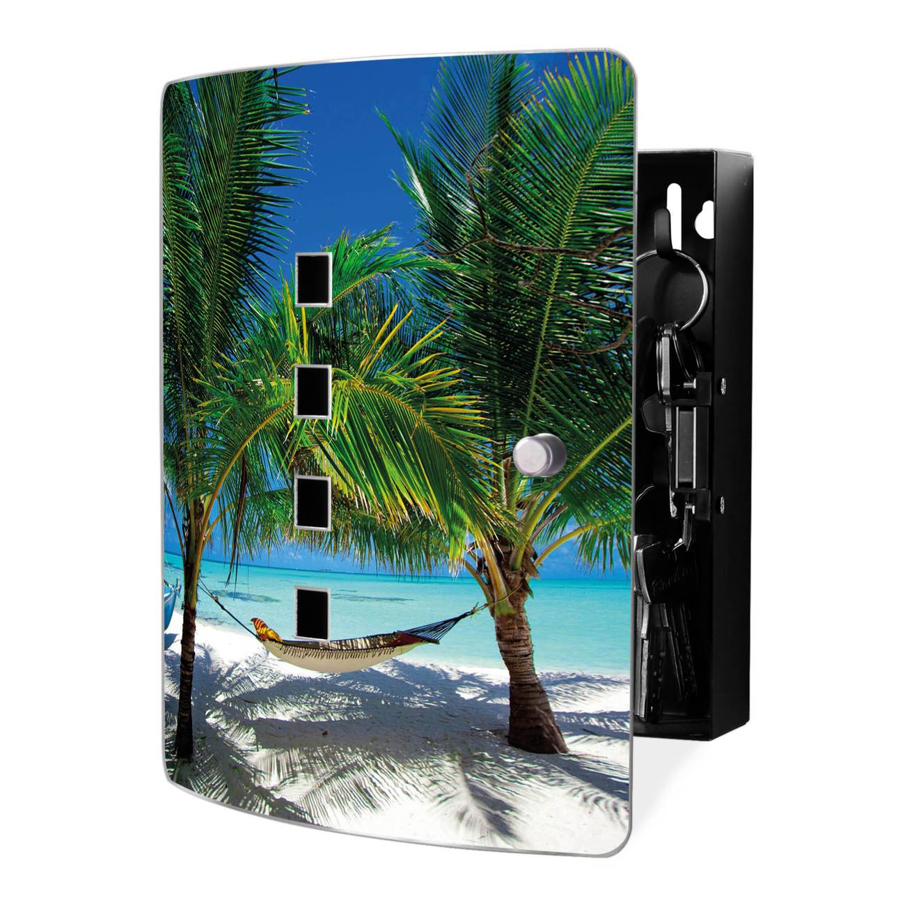 Produkt Bild banjado Design Schlüsselkasten mit 10 Haken Schlüsselschrank Strand Palmen Meer