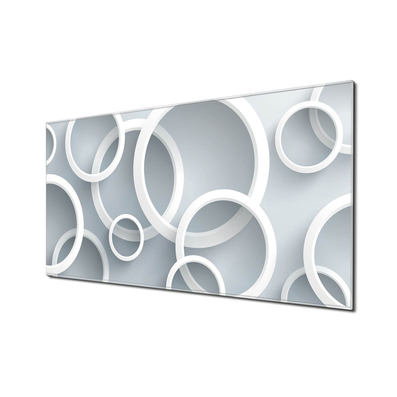 Küchenrückwand Glas Motiv Weiße Ringe | banjado