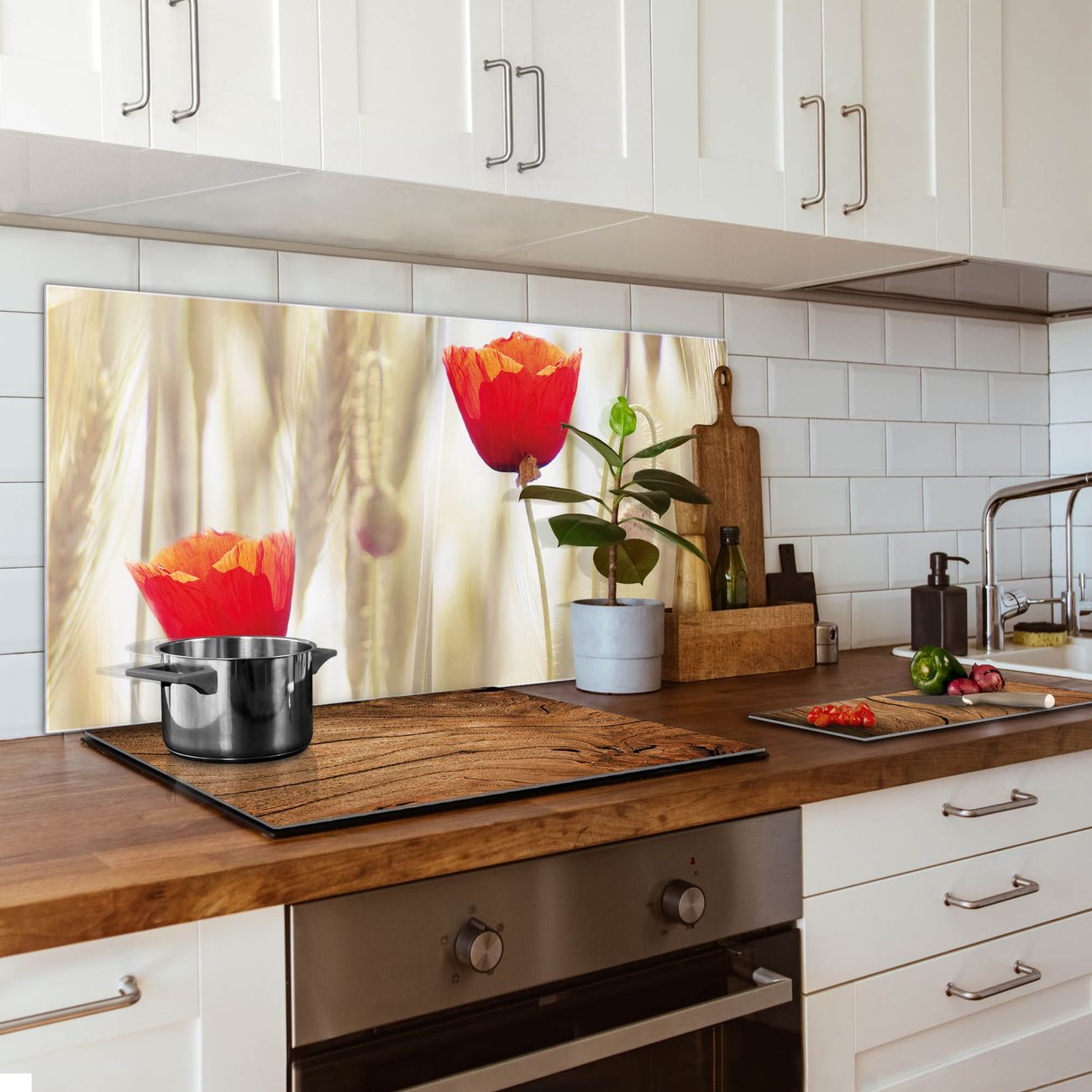 Banjado Küchenrückwand Glas 120x80cm - Spritzschutz Mit New York Motiv & Magnetischer Oberfläche