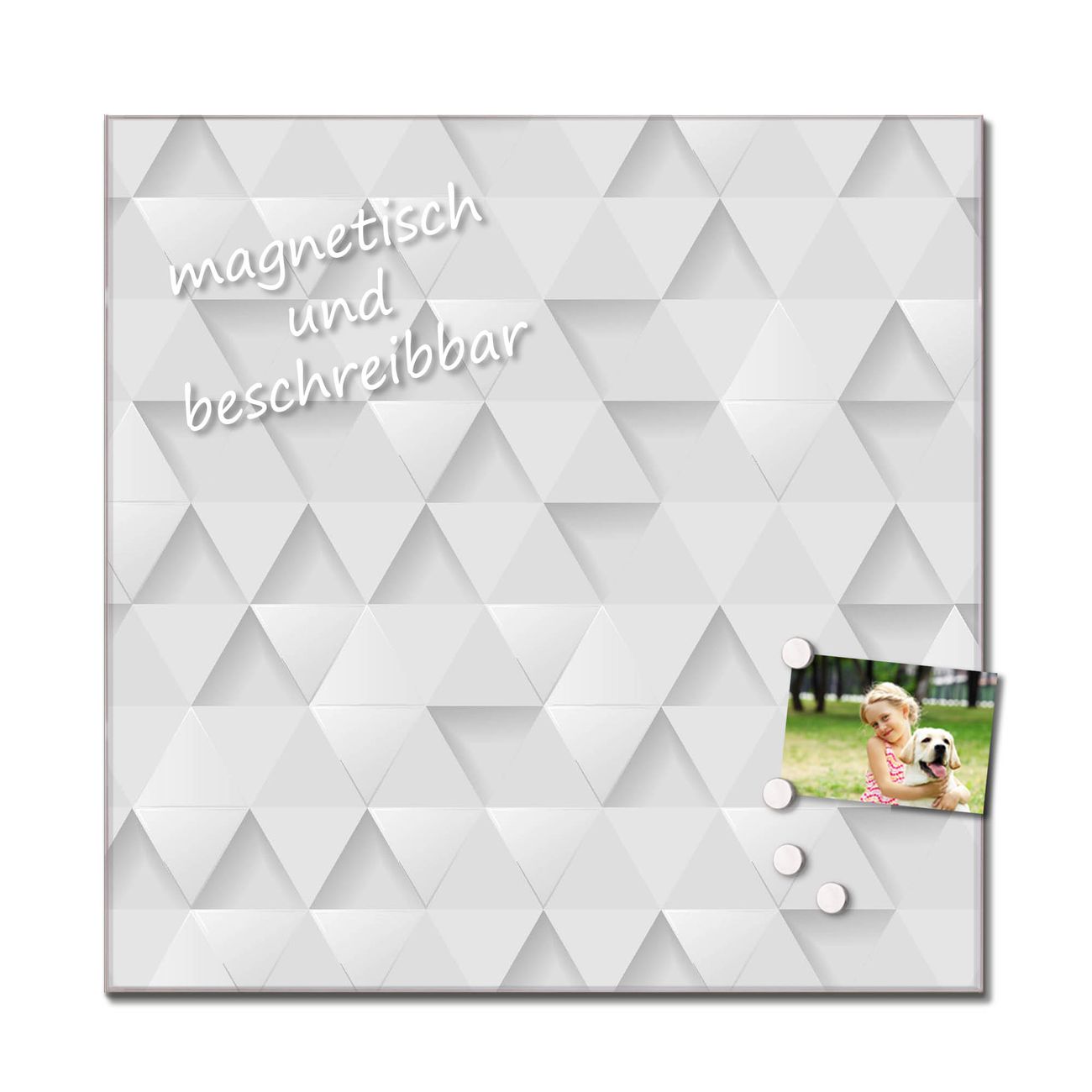 Küchenrückwand Glas Motiv Weisse Dreiecke | banjado