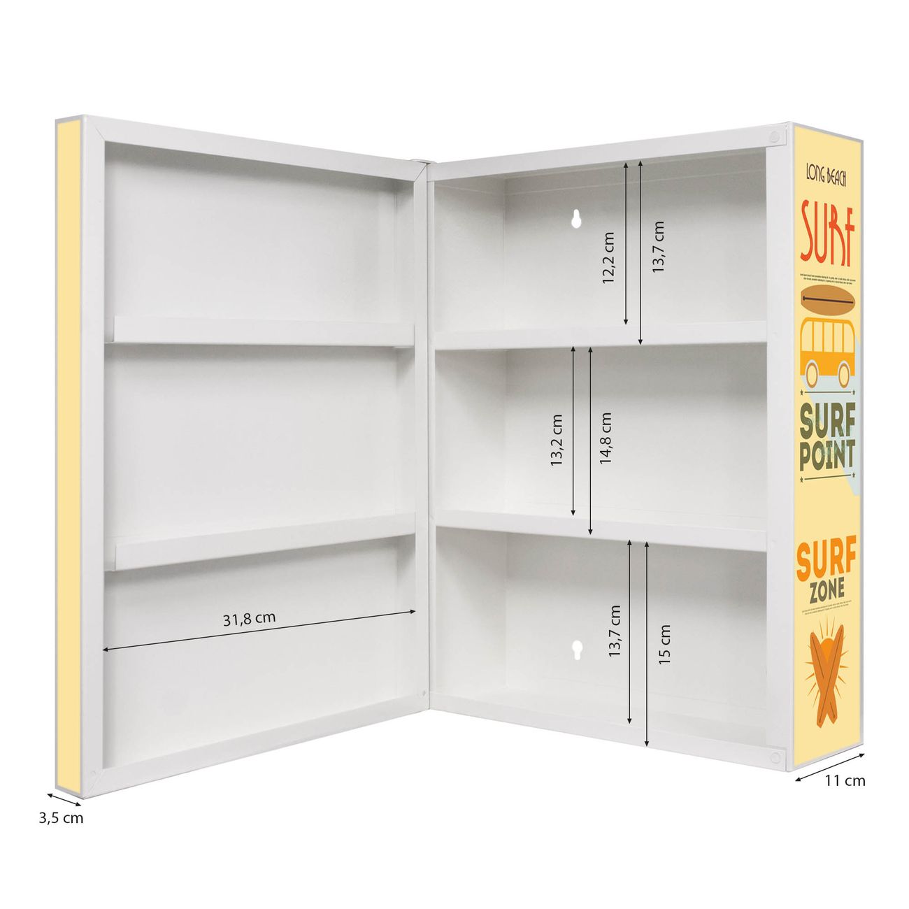 Medizinschrank Stahl Motiv Surf Point | banjado