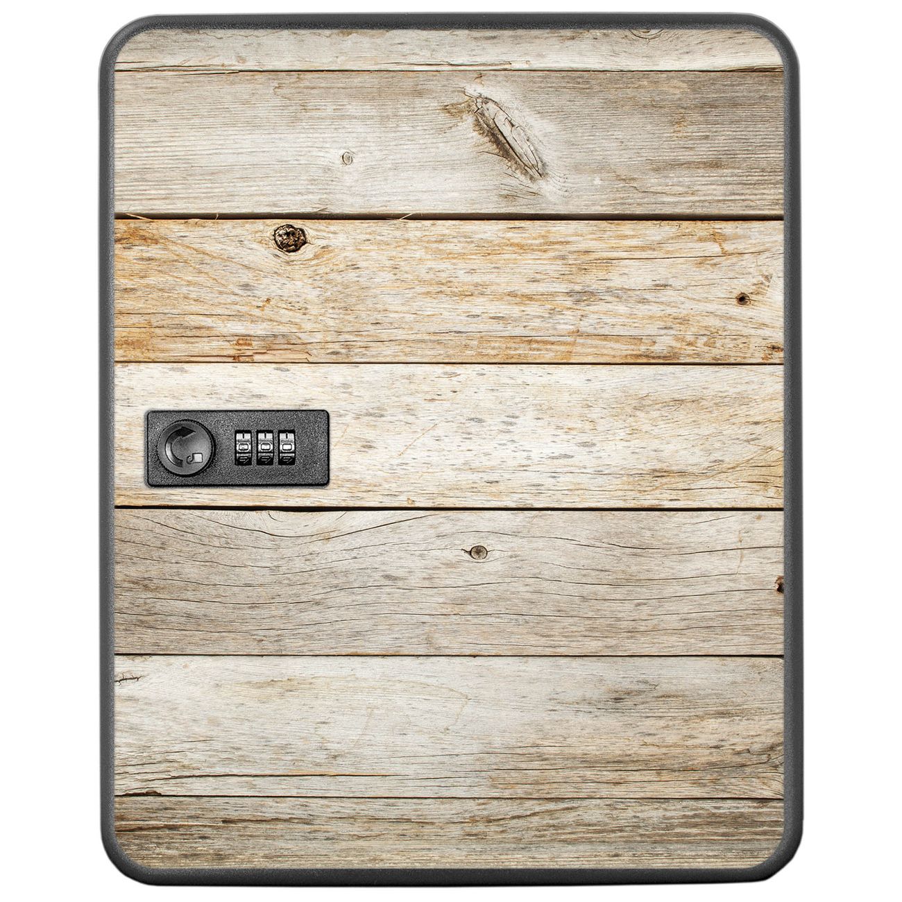 Schlüsselkasten abschließbar Motiv Graues Holz | banjado