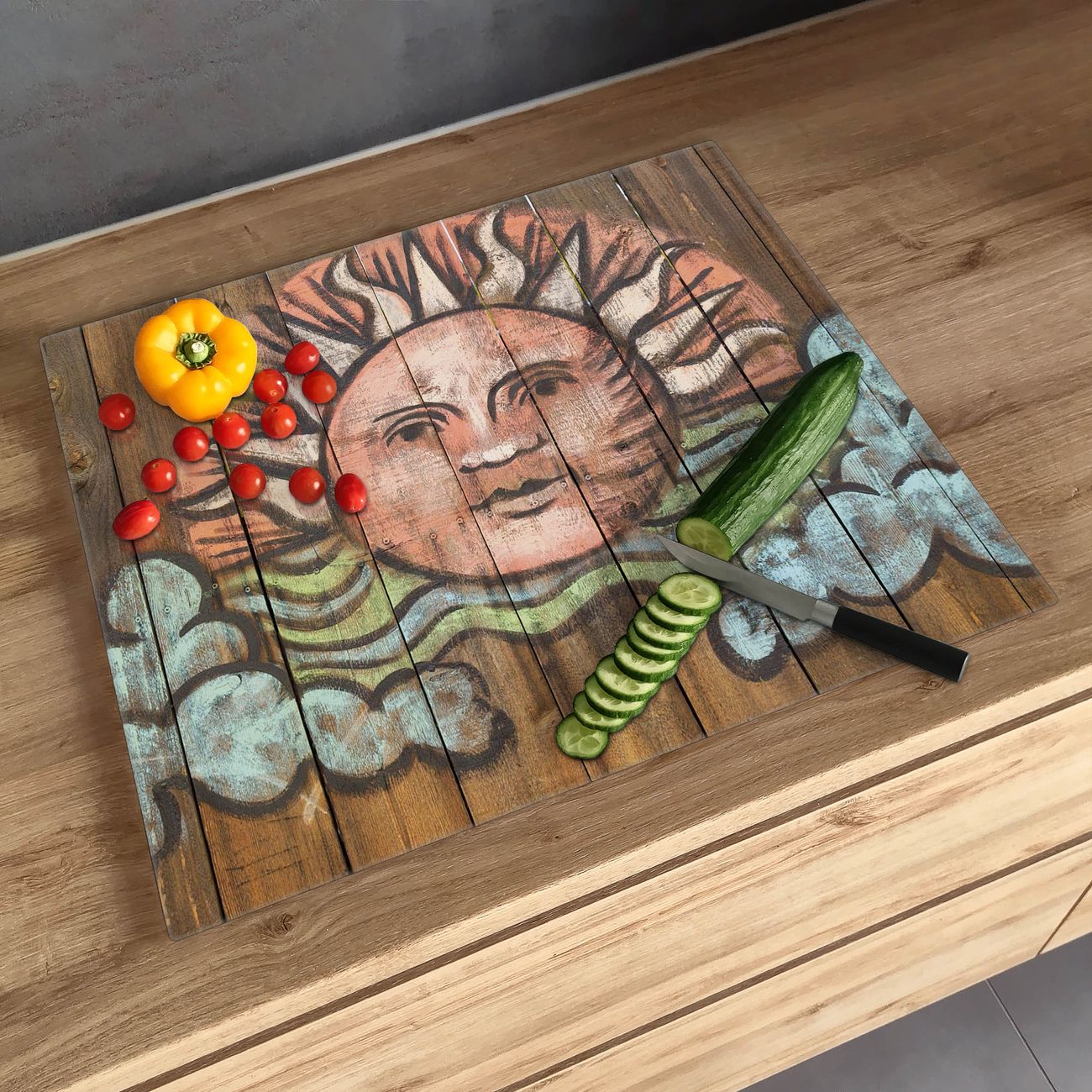 Leuchtender Trittstein Mit Mond & Sonne - Magischer Gartendeko-Stein