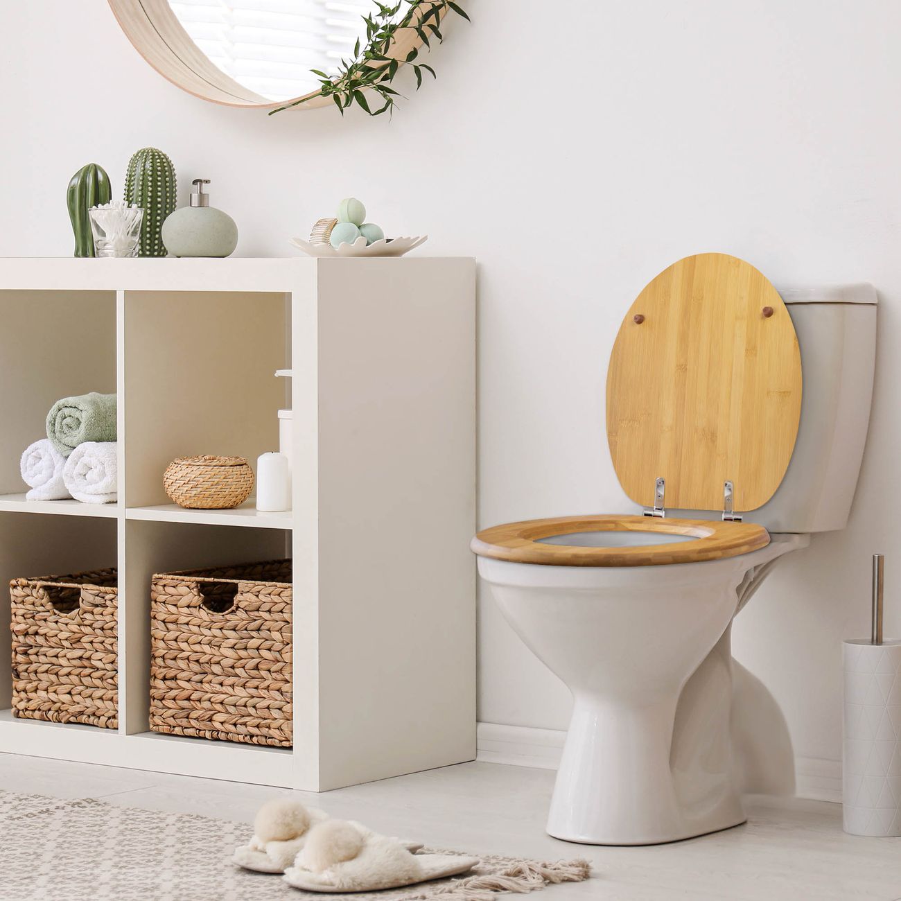 Design WC Sitz Bambus  Holz Motiv Kaleidoscop Gr n banjado