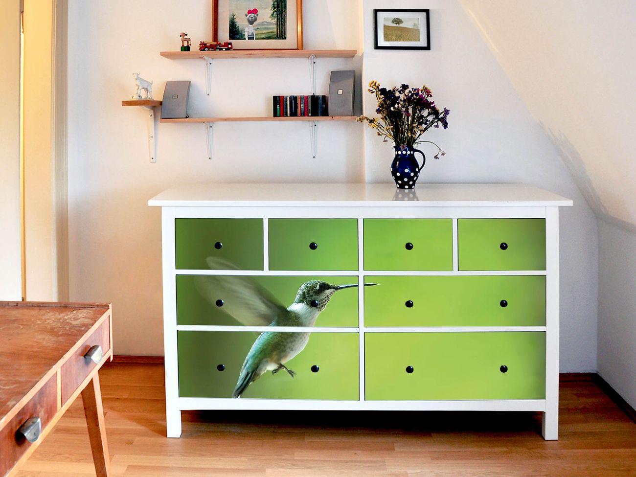Möbelsticker für Ikea HEMNES Motiv Kolibri banjado
