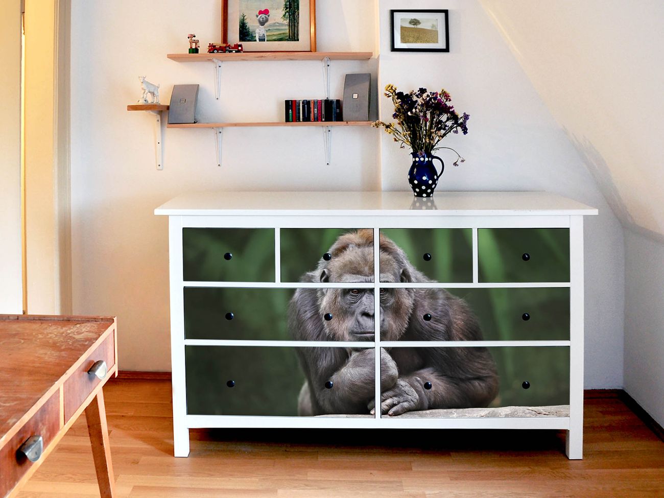 Möbelsticker für Ikea HEMNES Motiv Gorilla | banjado