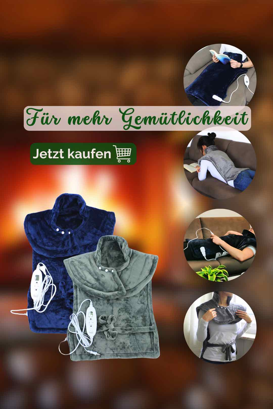     [Paket] Elektrisches Heizkissen Nacken Schulter Rücken 60 x 85 cm und 60 x 100 cm