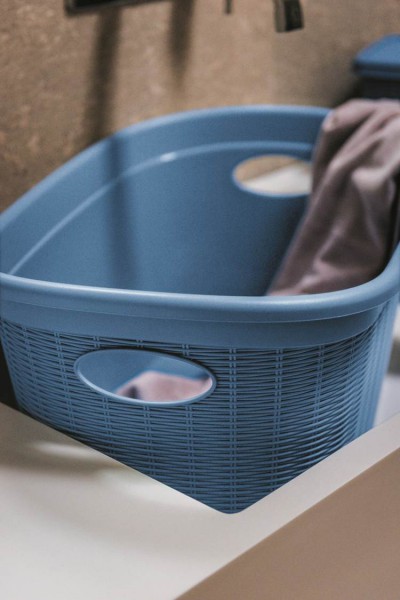 Wäschekorb Kunststoff Rattan-Optik 35 Liter Wäschewanne 38x58x28cm