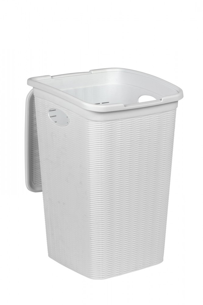 Wäschesammler Wäschekorb Wäschebox Wäschetruhe Weiß mit Deckel 50 Liter
