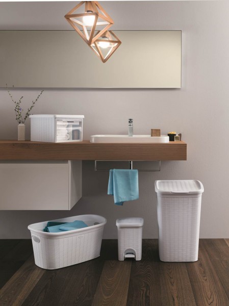 Mülleimer Abfalleimer Kosmetikeimer Badmülleimer Tretmülleimer Rattan 6