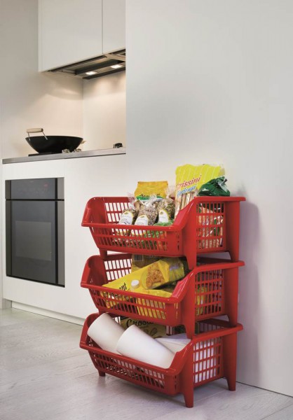 Küchenkorb Stapelkorb Gemüsekiste Stapelkasten Stapelbox Küchenregal