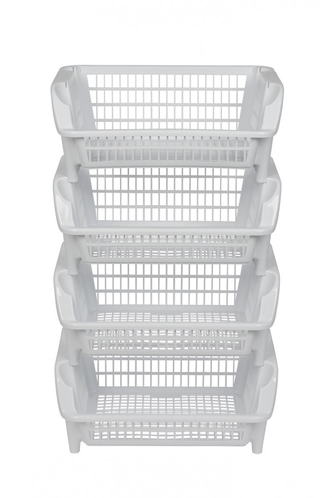 4 x Küchenkorb Stapelkorb Gemüsekiste Stapelkasten Stapelbox