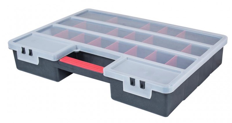 XL Sortimentskasten Organizer mit 15 variablen Einteilern und gro/ßem Stauraum von Kreher Ma/ße 36,4 x 26,8 x 6,6 cm