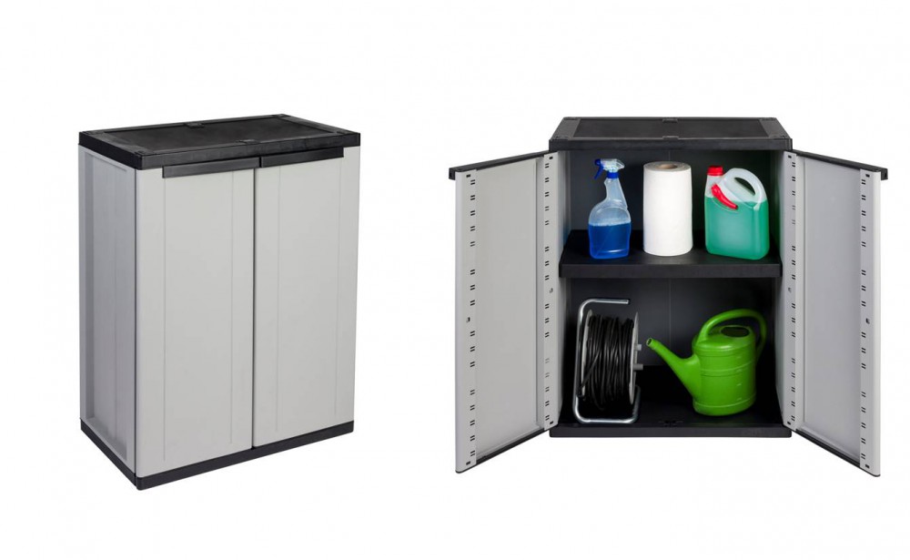 2 x Kunststoffschrank Haushaltsschrank Schrank Beistellschrank