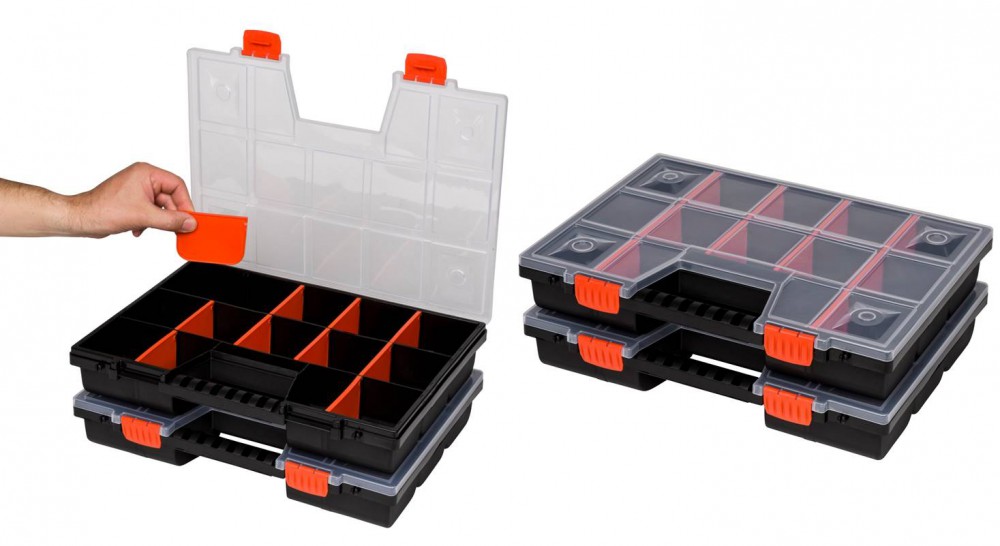 5 Stück XL Organizer Sortimentskasten Kleinteilemagazin Sortierkasten