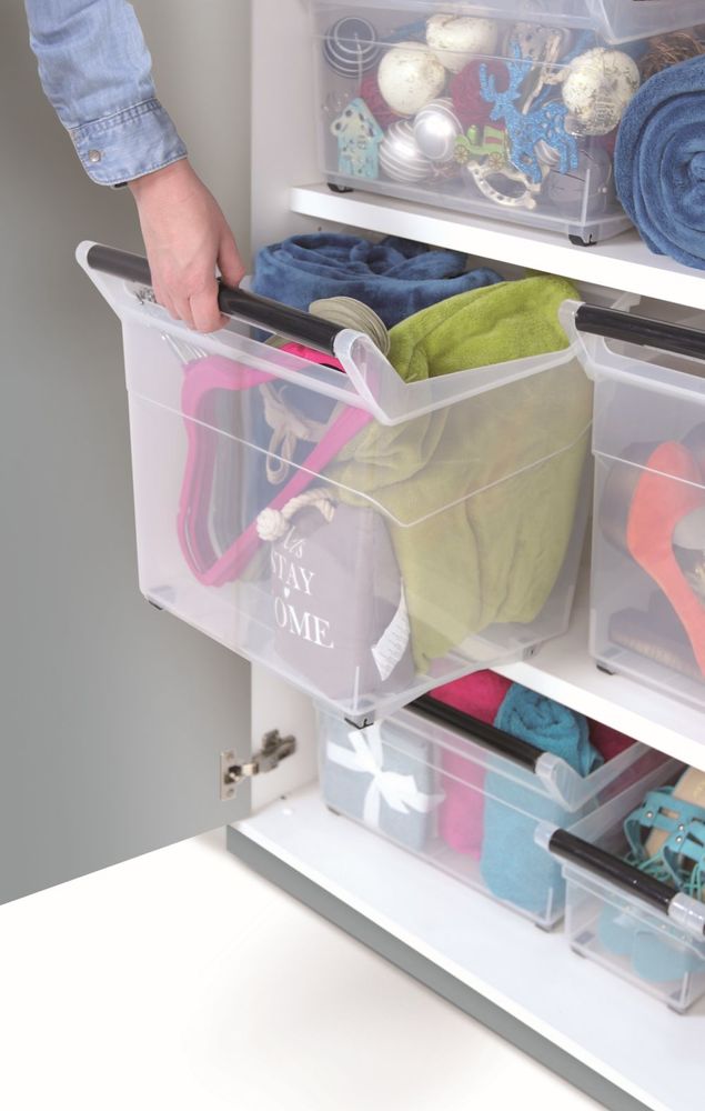 Aufbewahrungsbox Box Kunststoffbox Lagerbox Regalbox mit Rollen