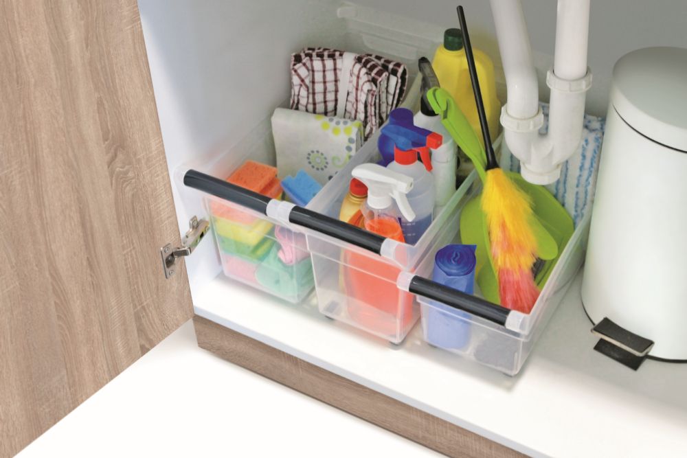 Set: Aufbewahrungsbox Box Kunststoffbox Lagerbox Regalbox mit Rollen