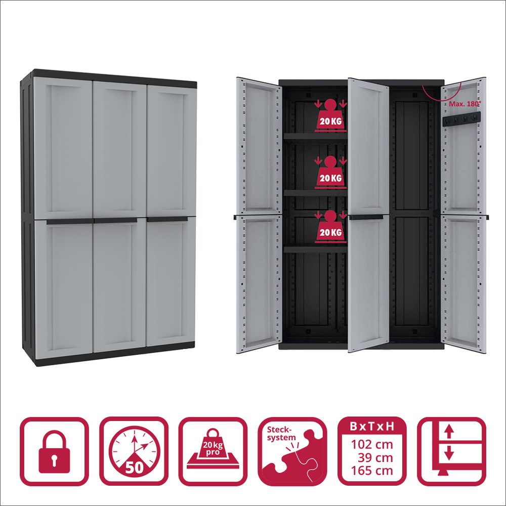 Gartenschrank Kunststoffschrank Spindschrank Haushaltsschrank Schrank 3