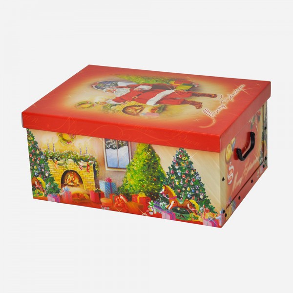 Dekokarton Weihnachtsmann Dekobox mit Deckel