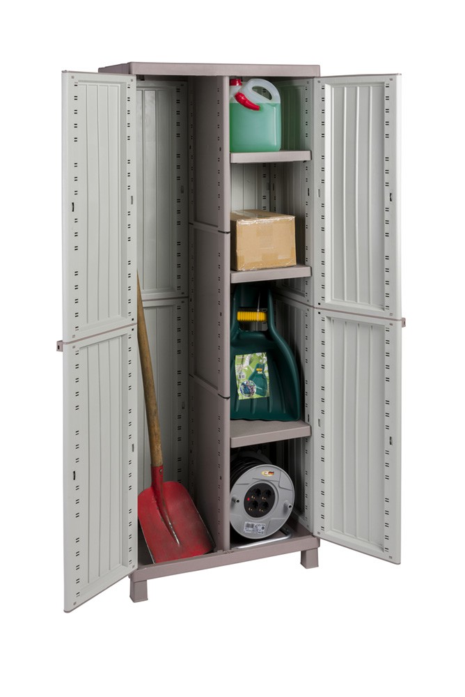 2 x Kunststoffschrank Gartenschrank Schrank Balkonschrank Besenschrank