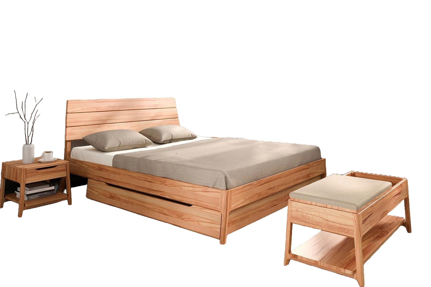 Bett 140x200 Massiv 1