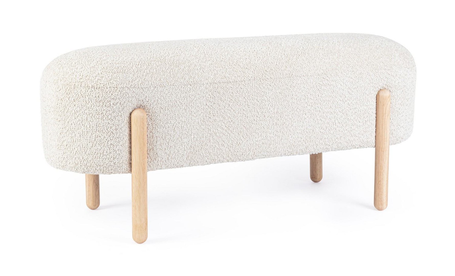 Bank Dayla 41.5 x 48 x 108 cm MDF Sperrholz Gummibaum Polyester Braun Beige  | Natur24