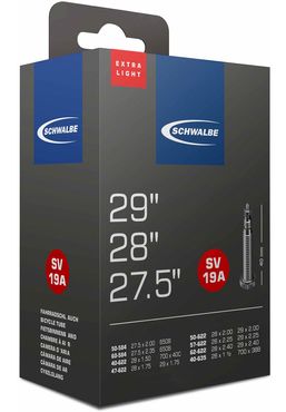 Schwalbe Fahrradschlauch Nr. 19A Extralight, 27,5 Zoll / 28 Zoll / 29 Zoll