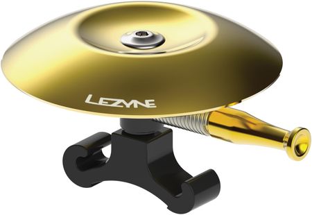 Lezyne Classic Shallow Brass Klingel Messing poliert, schwarze Halterung