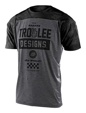 Troy Lee Designs Skyline SS Jersey, Camber Camo, heather light gray/black