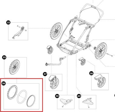 Thule Reifen & Schlauch 20 Zoll für Cariot 2 Kinderanhänger