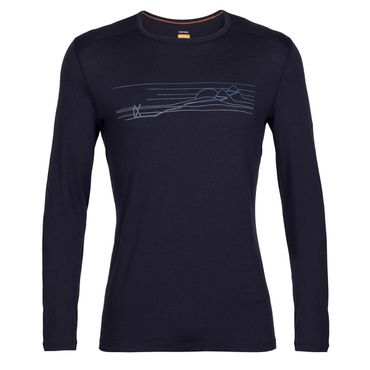 Icebreaker Herren Langarmshirt Ski Stripes Merino 200 Oasis