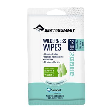 SEA TO SUMMIT Wilderness Wipes Compact – kompostierbare Reinigungstücher 12er-Pack
