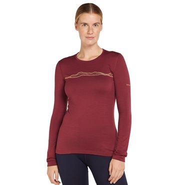 ICEBREAKER Damen Thermo-Langarmshirt W Mer 200 Oasis LS Crewe Mountain Pulse