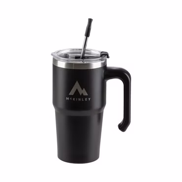 McKINLEY Thermo ToGo Henkelbecher Becher Thermo 0,6L Strohhalm