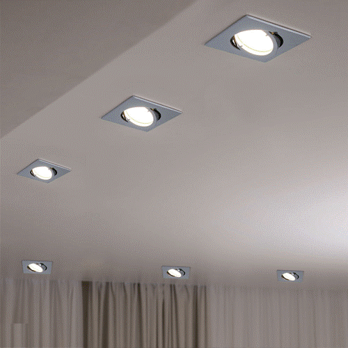 Spot led encastrable et orientable carré compac - Lux et Déco, Spot led  pour plafond