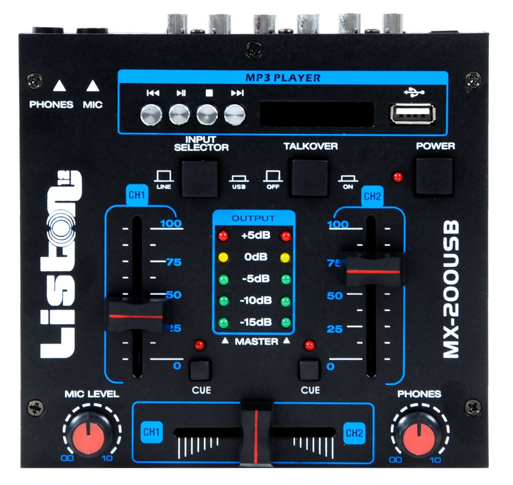 DJ Set mit Endstufe Boxen Mixer und Mikrofon DJ-170 – Bild 5
