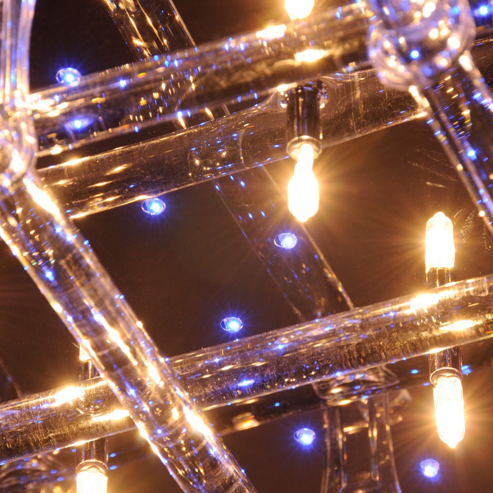 Deckenlampe mit Effektbeleuchtung in blau und Fernbedienung – Bild 7