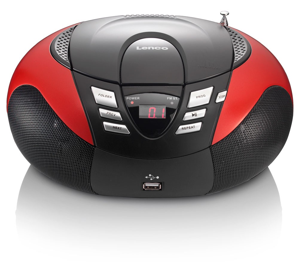 Tragbarer CD/MP3-Player Tuner LED Display in rot SCD-37 – Bild 2