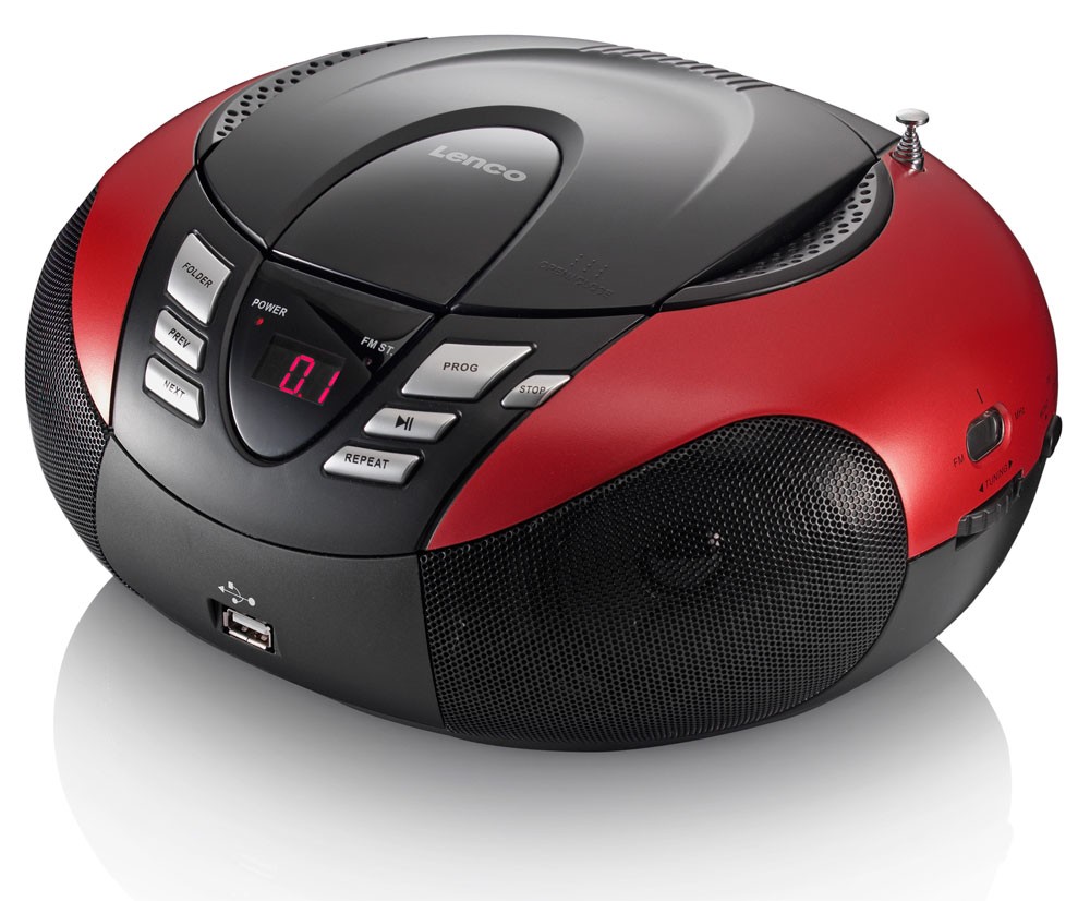 Tragbarer CD/MP3-Player Tuner LED Display in rot SCD-37 – Bild 3