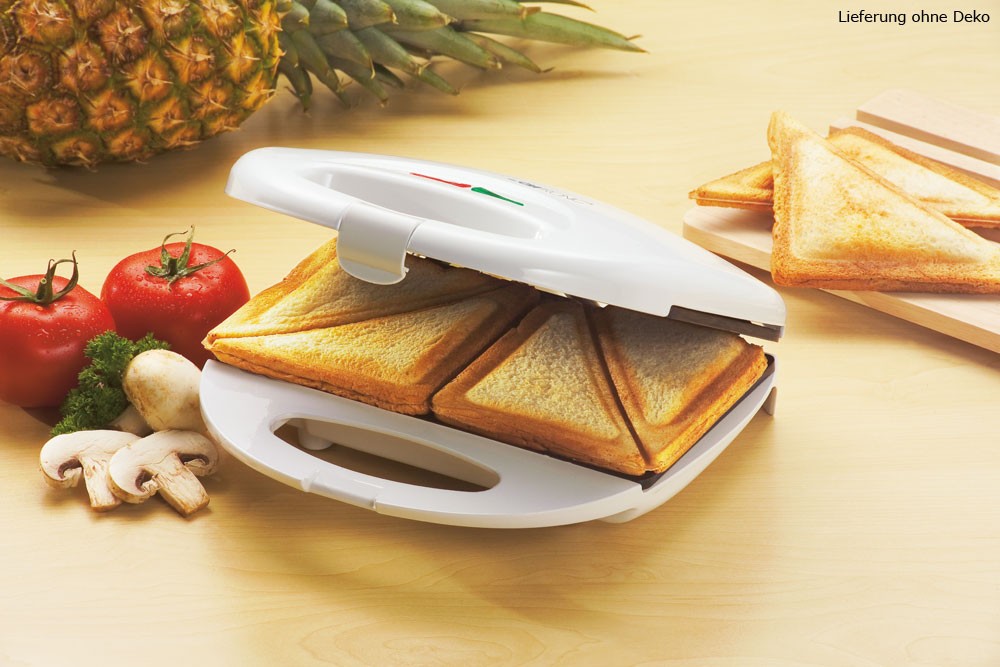Sandwichtoaster Sandwichmaker Sandwich Toaster toasten Clatronic ST 3274 weiss – Bild 2