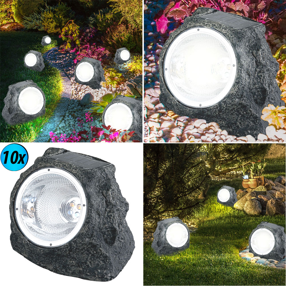 Solar-Gartenstrahler mit strahlendem Licht 10er Set – Bild 2