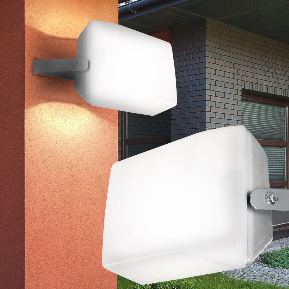Außenlampe aus Aluminium in silber mit beweglichen Spot – Bild 4