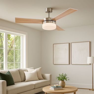 Ventilateur de plafond, télécommande, verre, 105 cm, ALANA