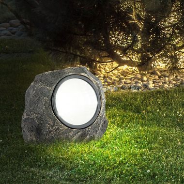 Elegante LED Solar Leuchte in Form eines Steins