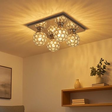 Lampa sufitowa, cztery kule ze szkła akrylowego, L 23 cm