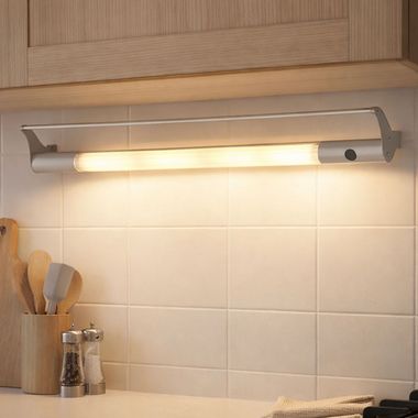 Luminaire d'agencement, alu brossé, interrupteur, L 59 cm