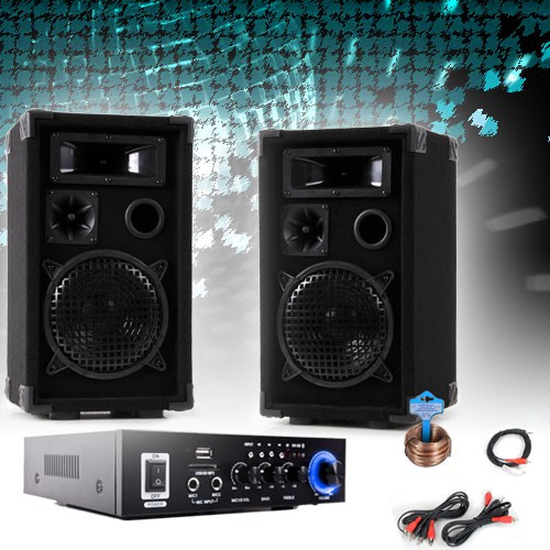 Anlage mit PA Boxen und Bluetooth Verstärker DJ-Compact 3 – Bild 2