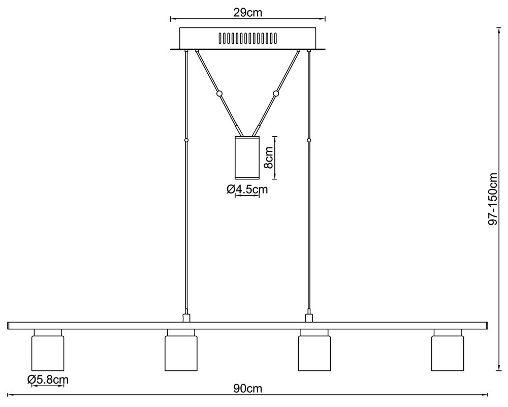 LED Decken Hänge Lampe Wohnzimmer Beleuchtung Zugpendel Leuchte