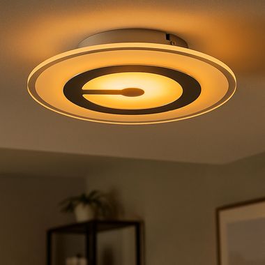 Moderne LED plafondlamp rond verchroomd