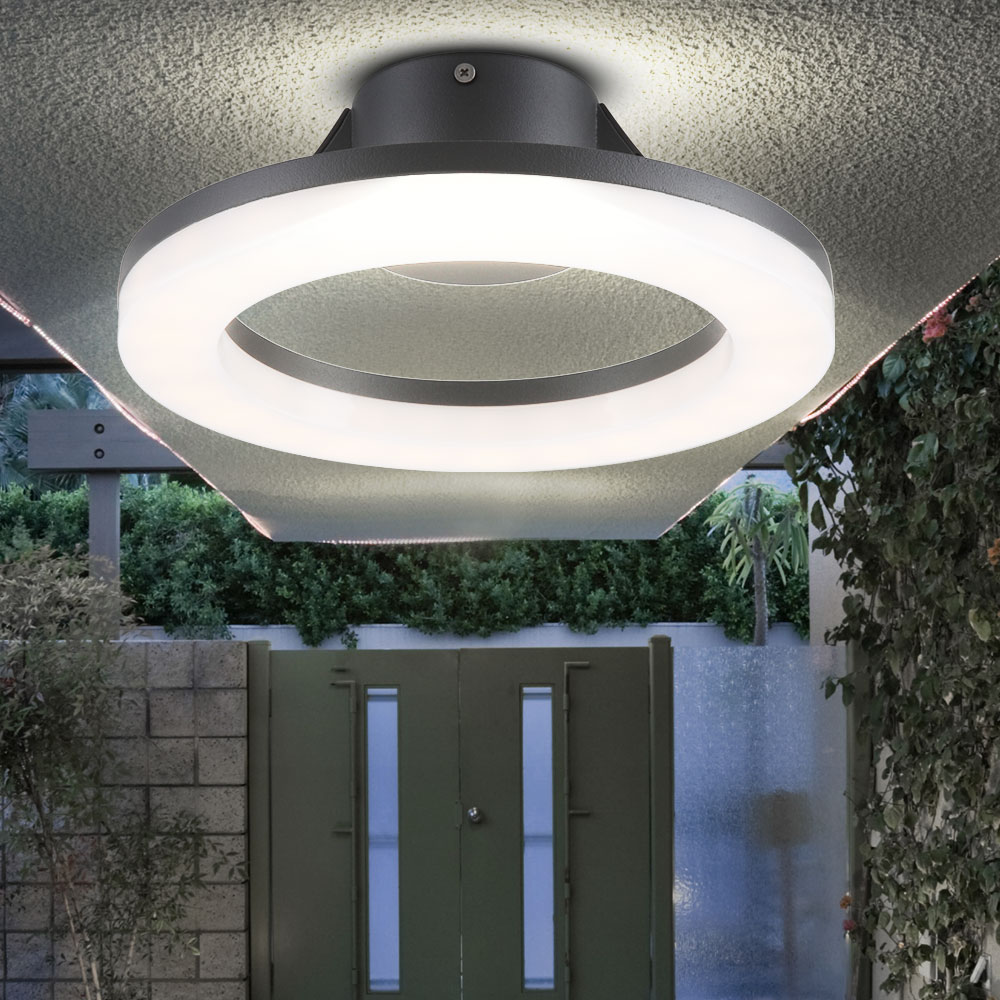 LED Außen Decken Leuchte Veranda Balkon Garagen Beleuchtung Alu Lampe
